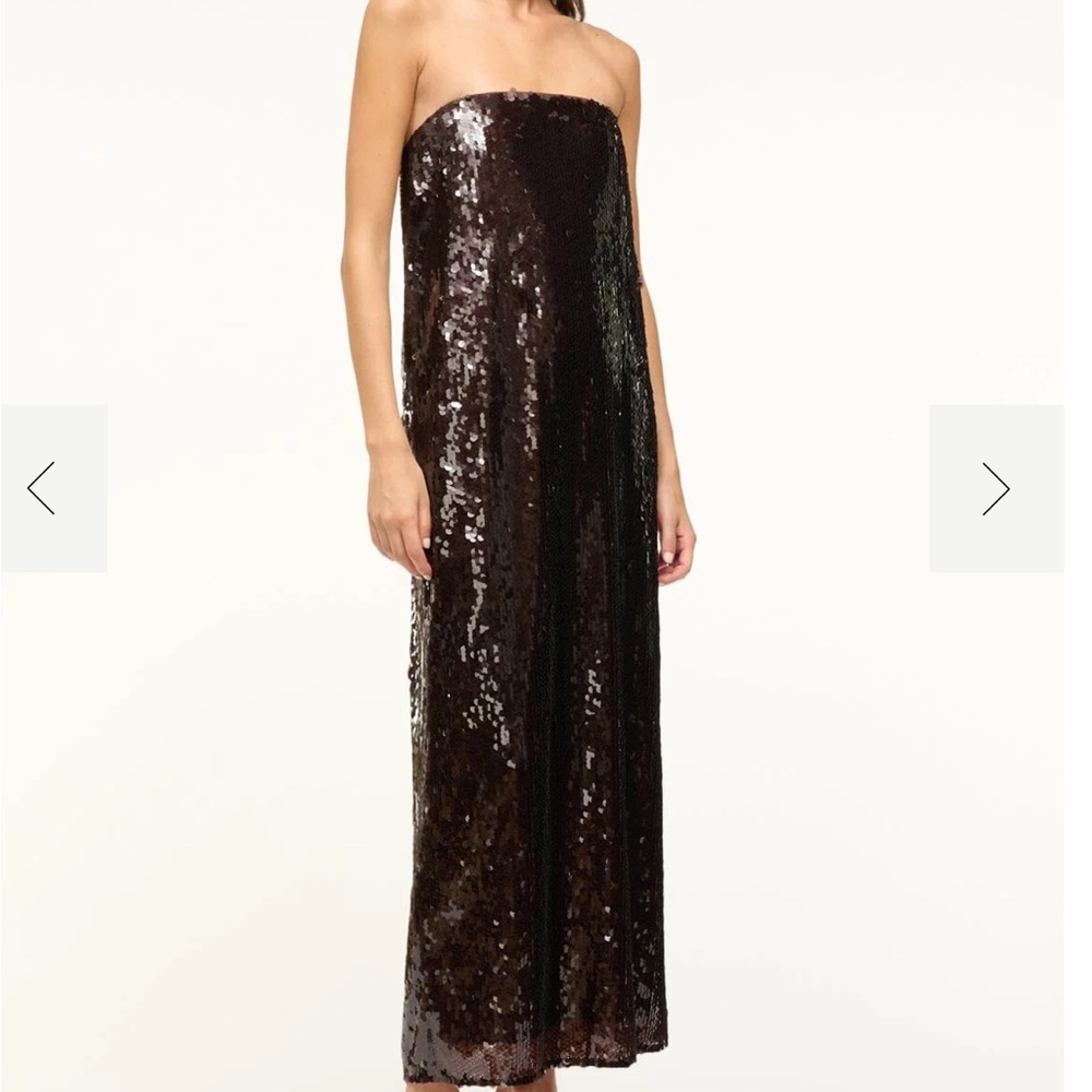 STAUD Brown Sequin Maxi Dress